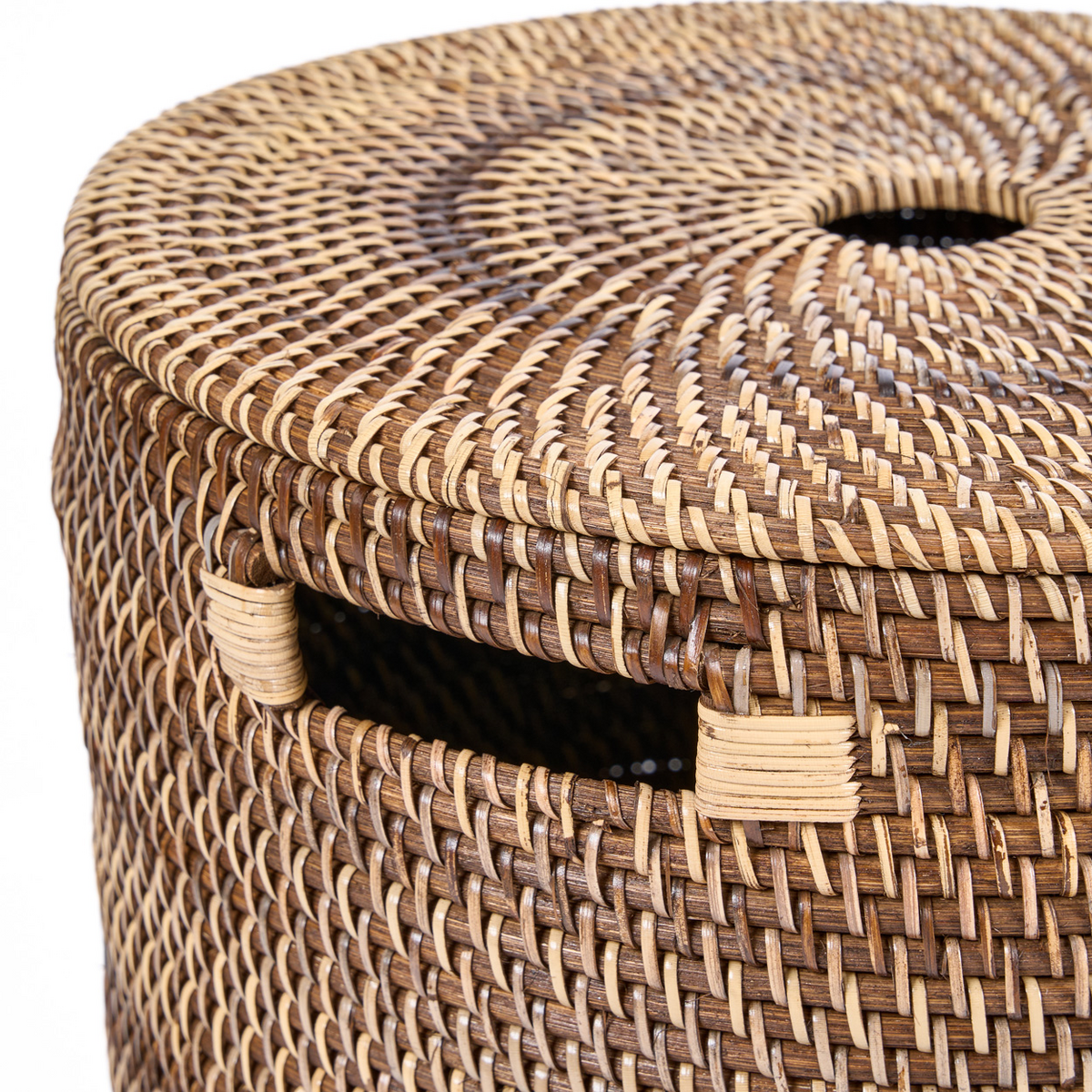 Wäschekorb aus Rattan mit Deckel – Naturfarben
