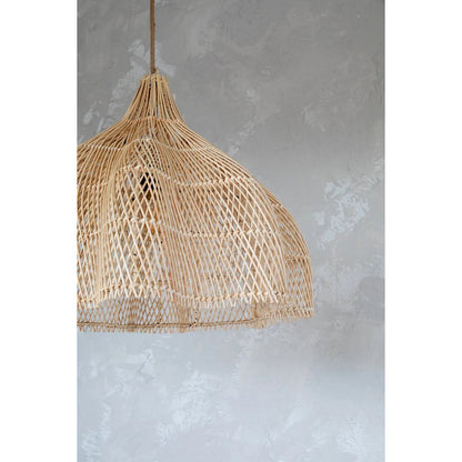 Pendelleuchtenschirm aus Naturrattan 60 cm – handgeflochten Whipped