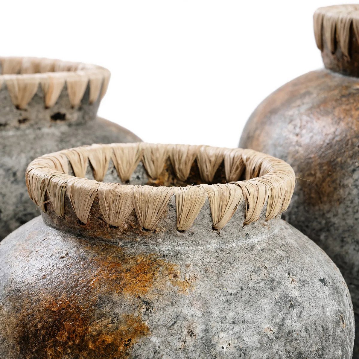 Terracotta vase in antique grey - large