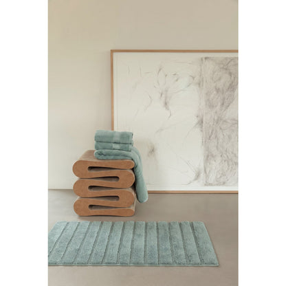 Badekåbemåtte i bomuld, havgrøn – 60 × 100 cm