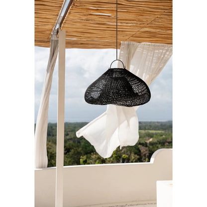 Black rattan cloud pendant shade 60 cm - handwoven