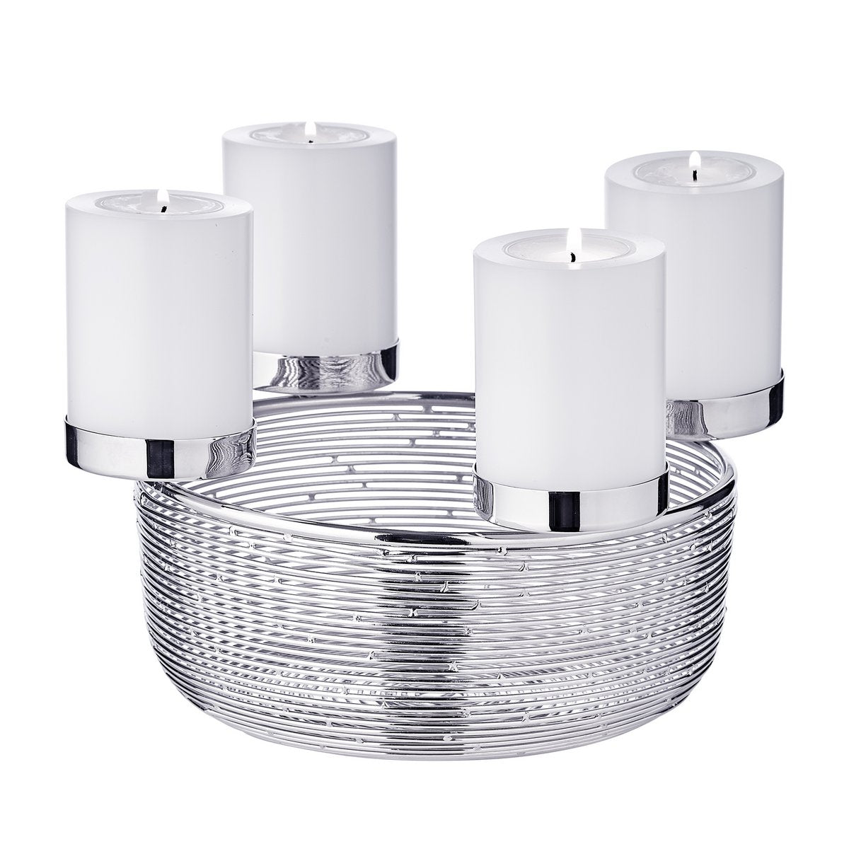 Stainless steel advent wreath Rio, 26 cm