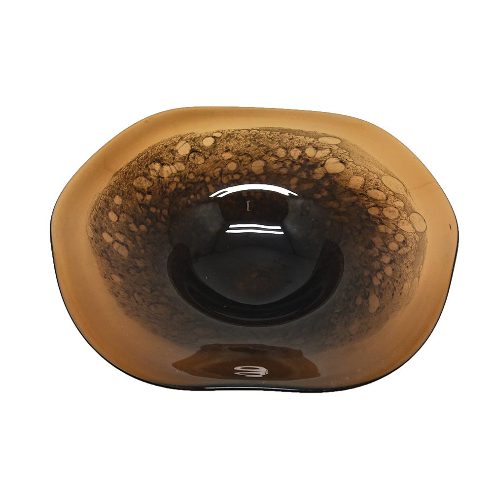 Stor brun glasskål, 40 × 40 cm - Lav