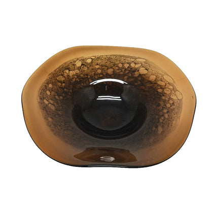 Stor brun glasskål, 40 × 40 cm - Lav