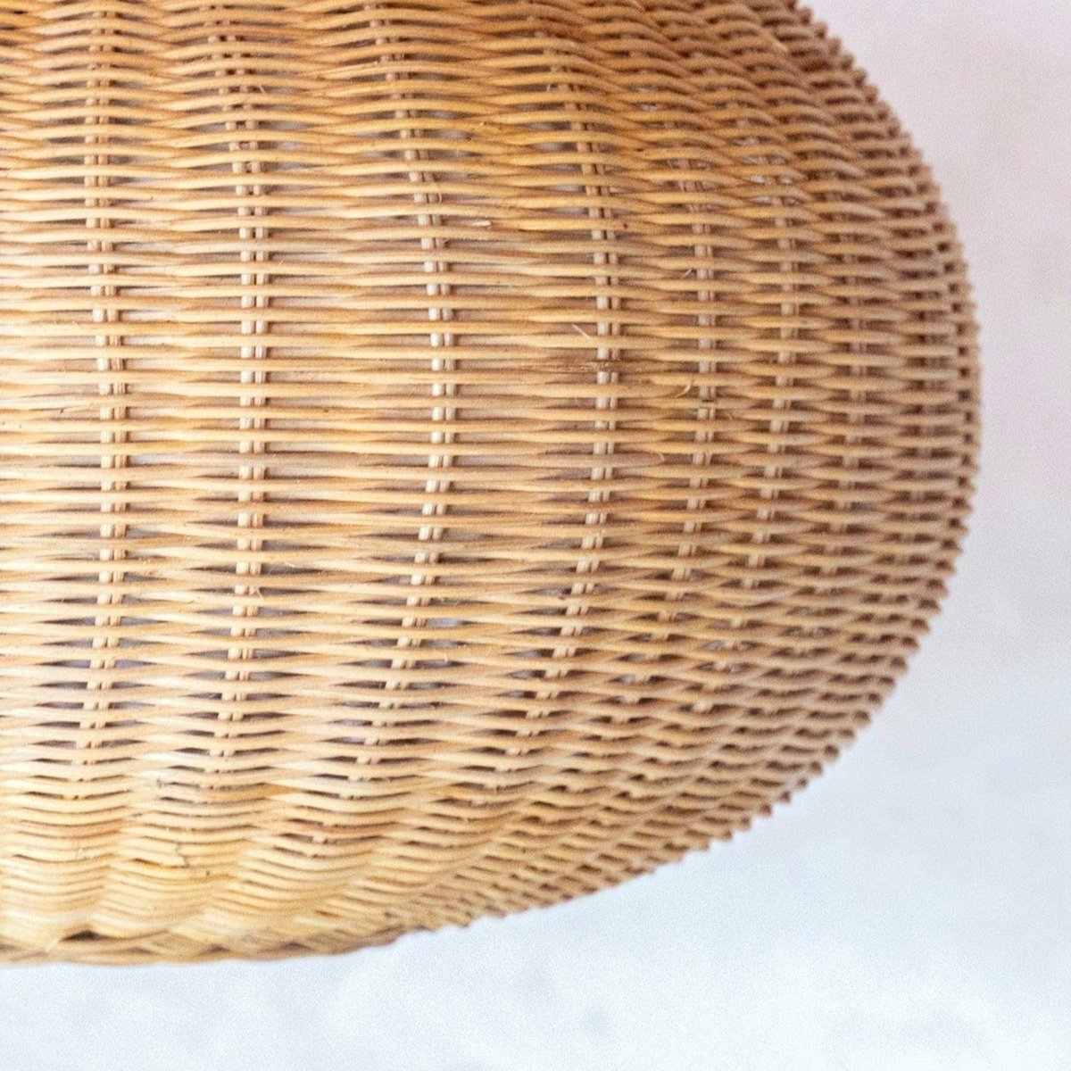 Rattan lampshade Ø 56 cm – wide round woven shade, beige