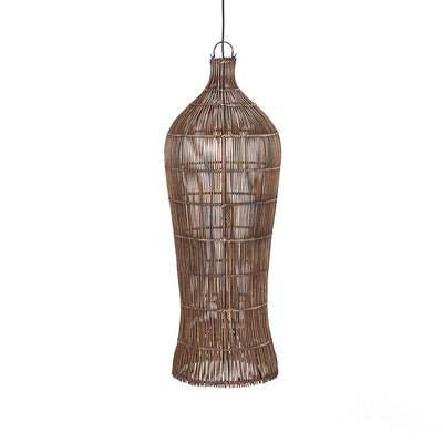 Bamboo tower pendant light 102 cm - dark walnut