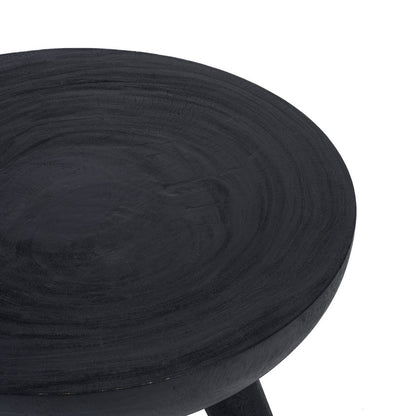 Couchtisch aus schwarzem Holz, 75 × 75 cm – mit 45 kg ein massives Möbelstück