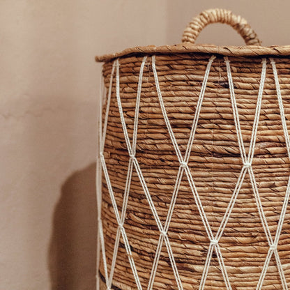 Banana fibre laundry basket KISA with lid - natural