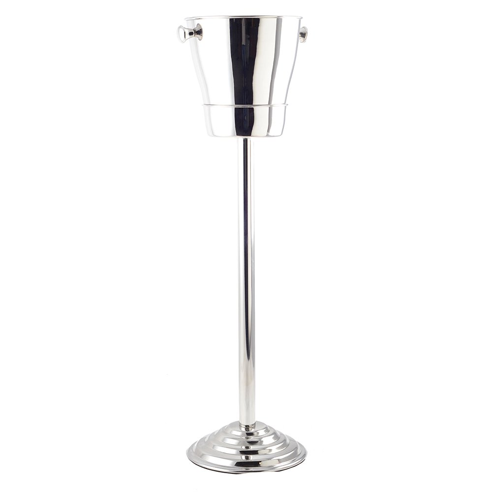 Stählerner Champagnerkübel auf Fuß, 84 cm hoch