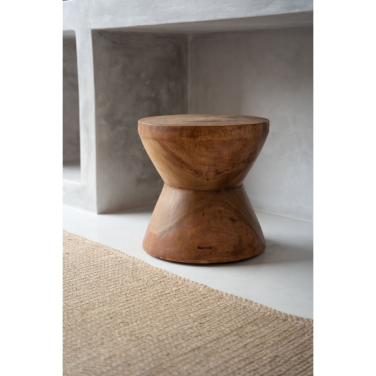 Suar wood stool, natural – side table