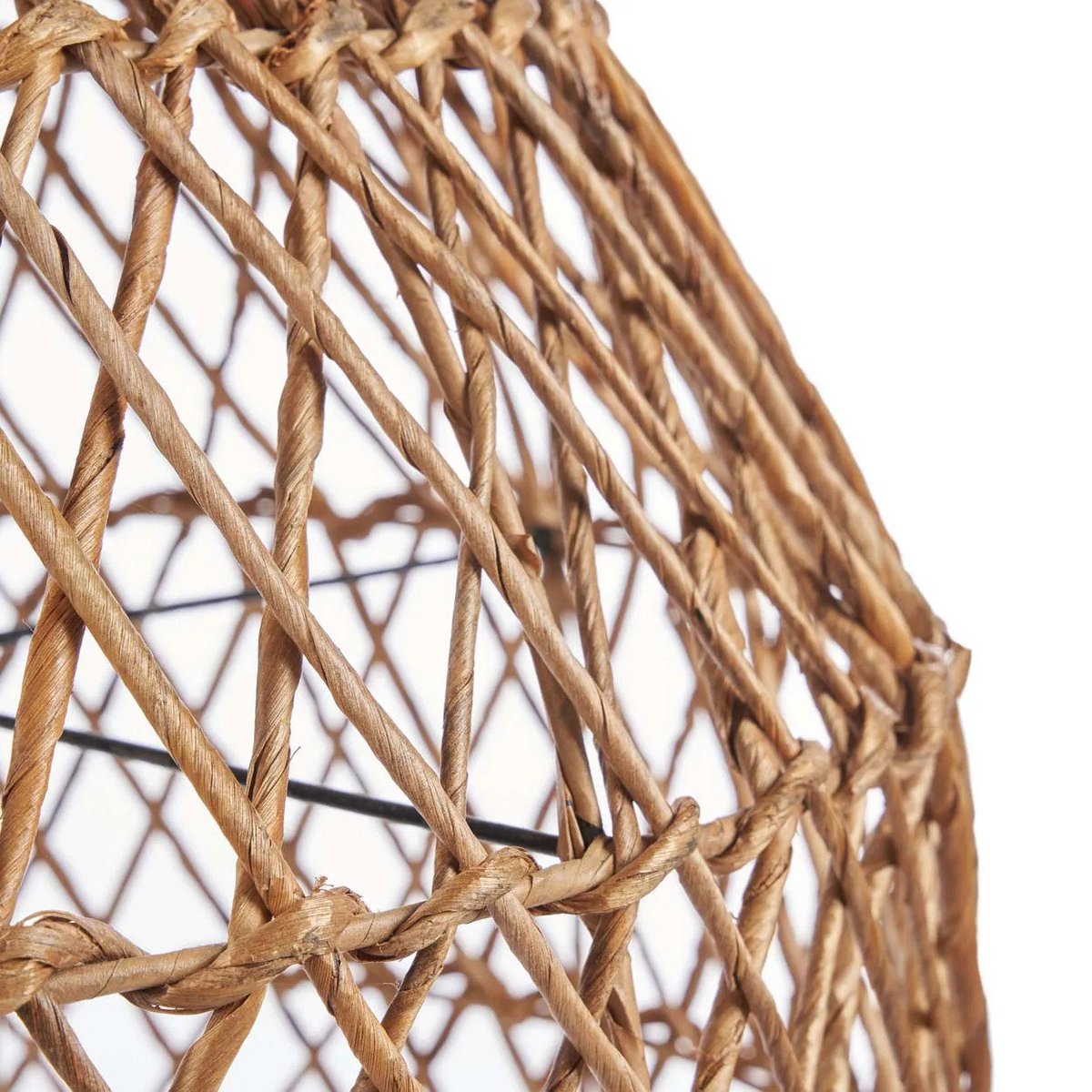 Banana leaf pendant shade small - handwoven, rounded form