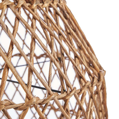 Banana leaf pendant shade small - handwoven, rounded form