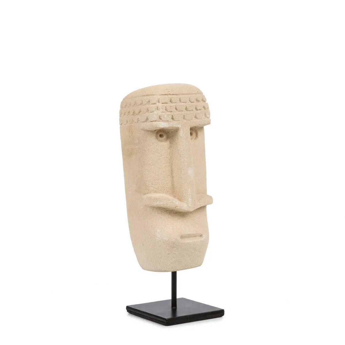 Sumba stone face on stand - hand carved