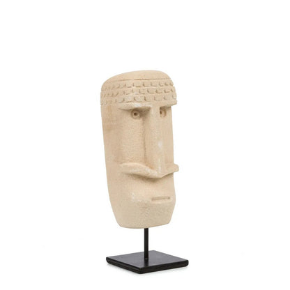 Sumba stone face on stand - hand carved