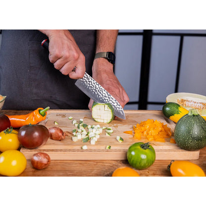 Steel knife set, paring + santoku - handmade