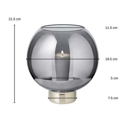 Jack lanterne mørk krystal med platinfod – 21 cm