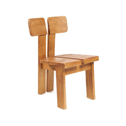 Teak-Esszimmerstuhl, natur – geteilte Rückenlehne 57 × 82 cm
