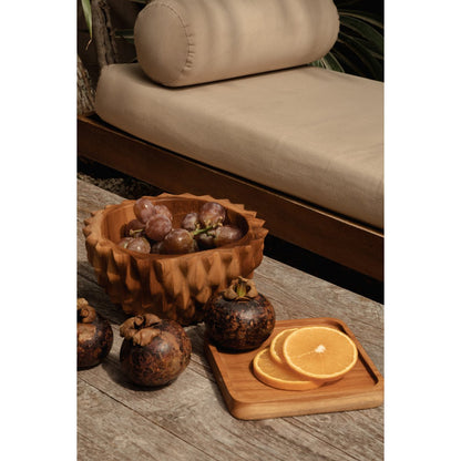Teak root durian bowl, 20 cm – deep round form