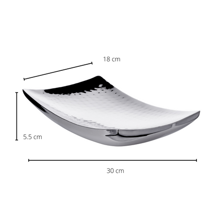 Hammered stainless steel bowl 30 × 18 cm - flower shape