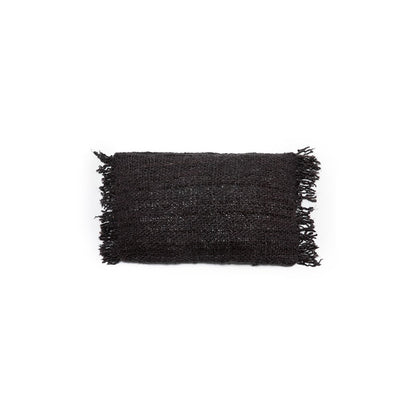Hand-dyed cotton cushion cover, black navy - 30×50cm