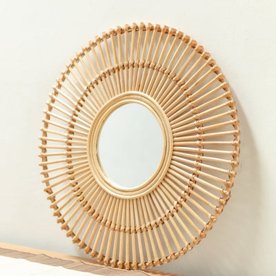 Rattan round wall mirror 58 cm BUMI – handmade
