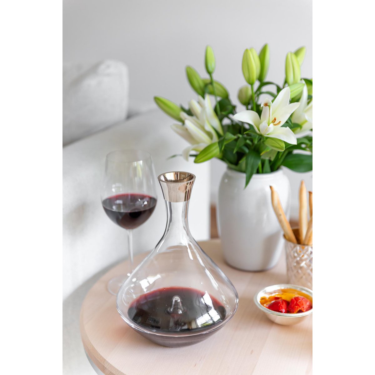 Krystalkaraffel Frederick med platinrand – 2,1 L