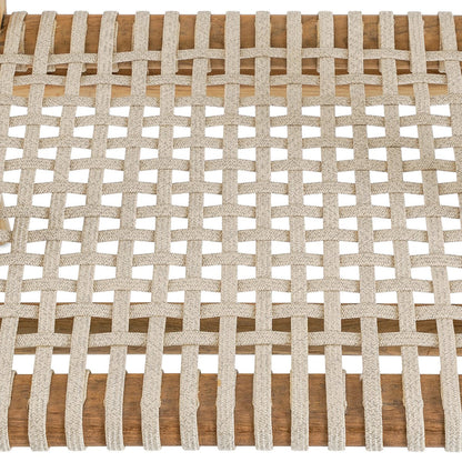 Reclaimed teak armchair - hand-woven cord