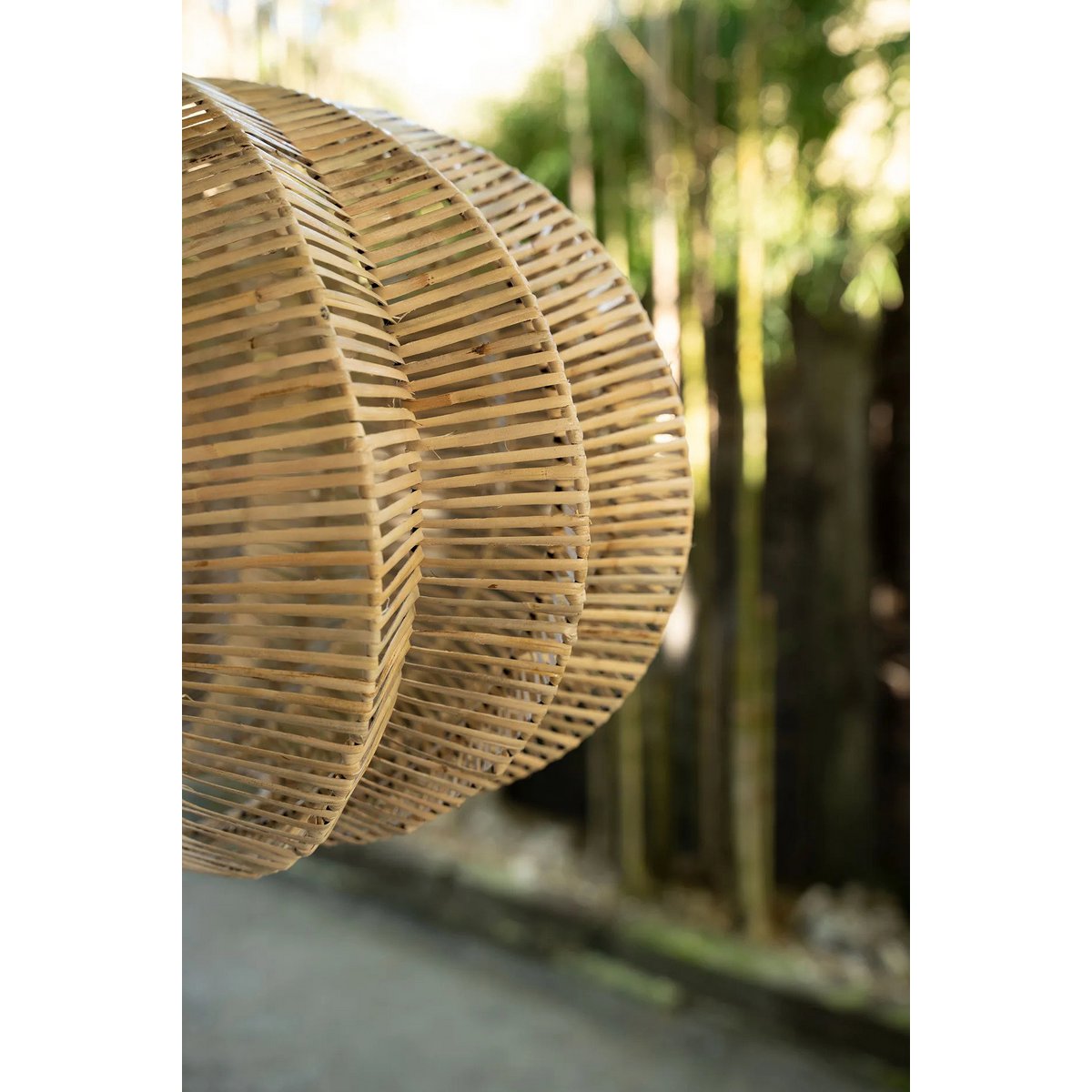 Rattan pendant light, 45 cm - natural beige lantern