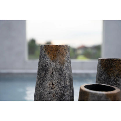 Tapered terracotta vase small – antique grey