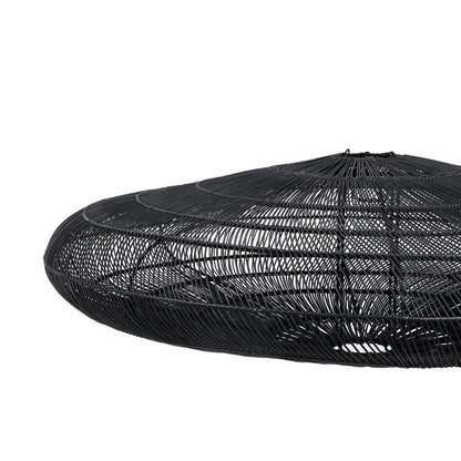 Sort rattan macaron pendel XL - 150 cm bred
