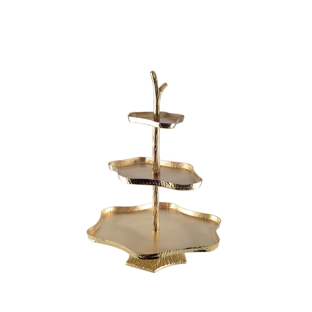 Metal cake stand 3-tier, 44.5 cm - gold
