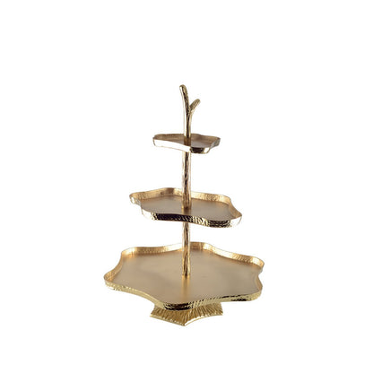 Metal cake stand 3-tier, 44.5 cm - gold