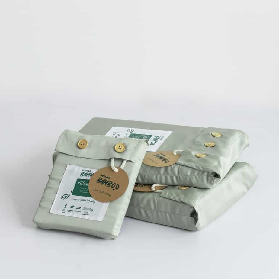 Bamboo bedding set, sage green, single - 400TC