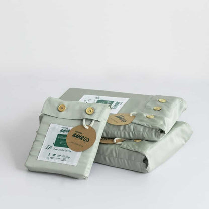 Bamboo bedding set, sage green, single - 400TC