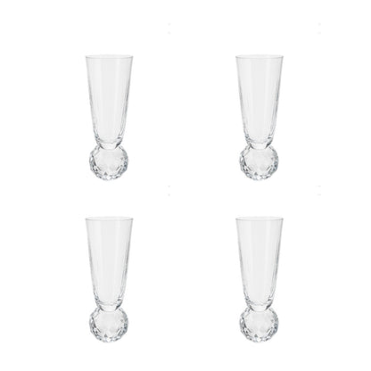 Champagneglas med diamantfod, sæt med 4