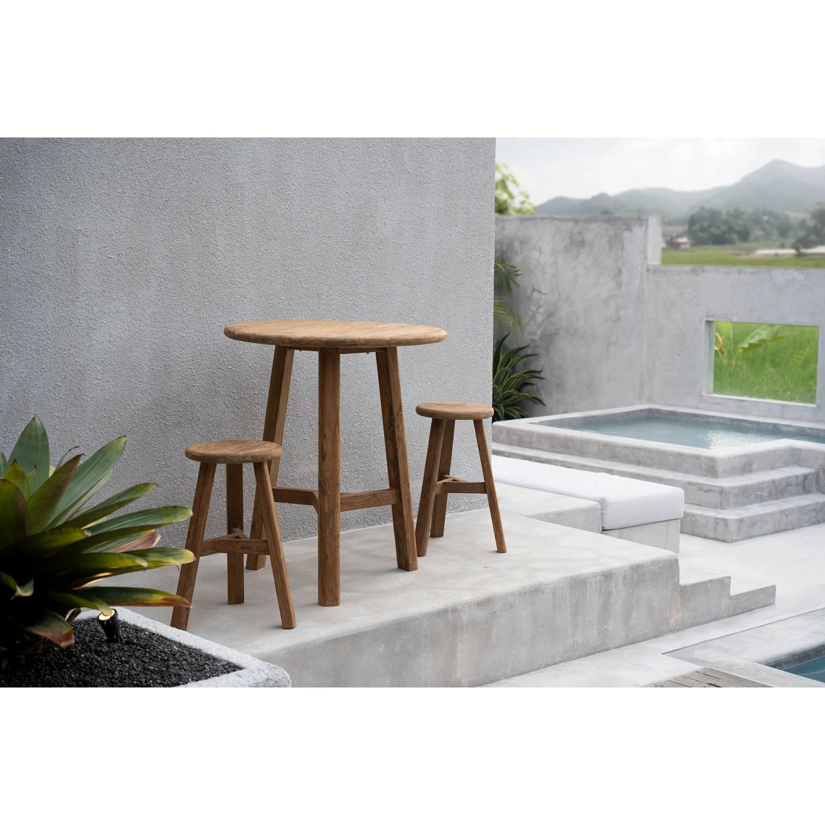 Teak-Bartisch, 90 cm rund – Outdoor