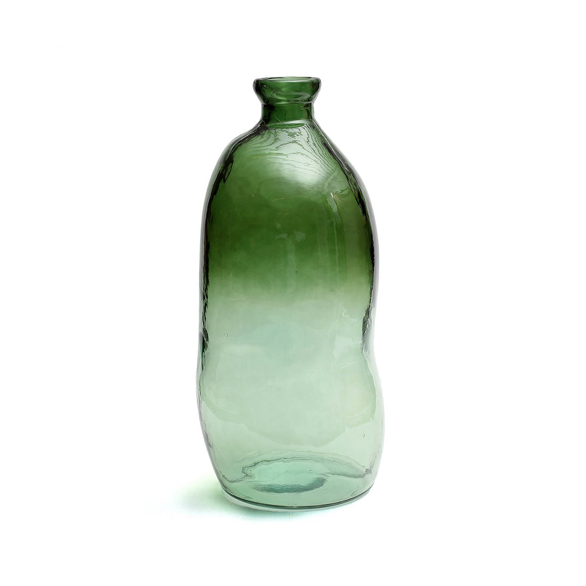 Glasvase, grün, 73 cm - skulpturale Flaschenform