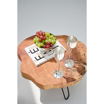 Champagneglas i messing, sæt med 4, 23 cm – forsølvet