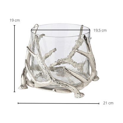 Aluminum lantern Kingston, 25 cm - antler motif