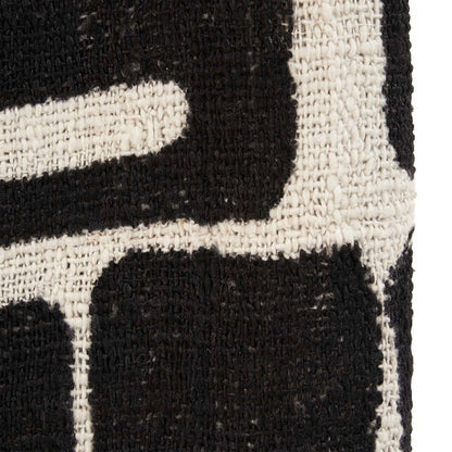 Cotton bed throw, 240×128 cm - Aztec natural black