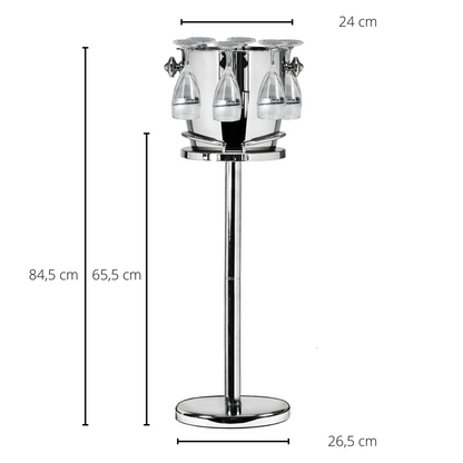Stainless steel champagne cooler on stand Geneva - 85 cm