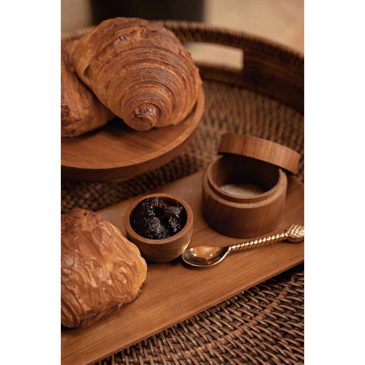 Teak root storage jar 8 × 6 cm - made in Indonesia