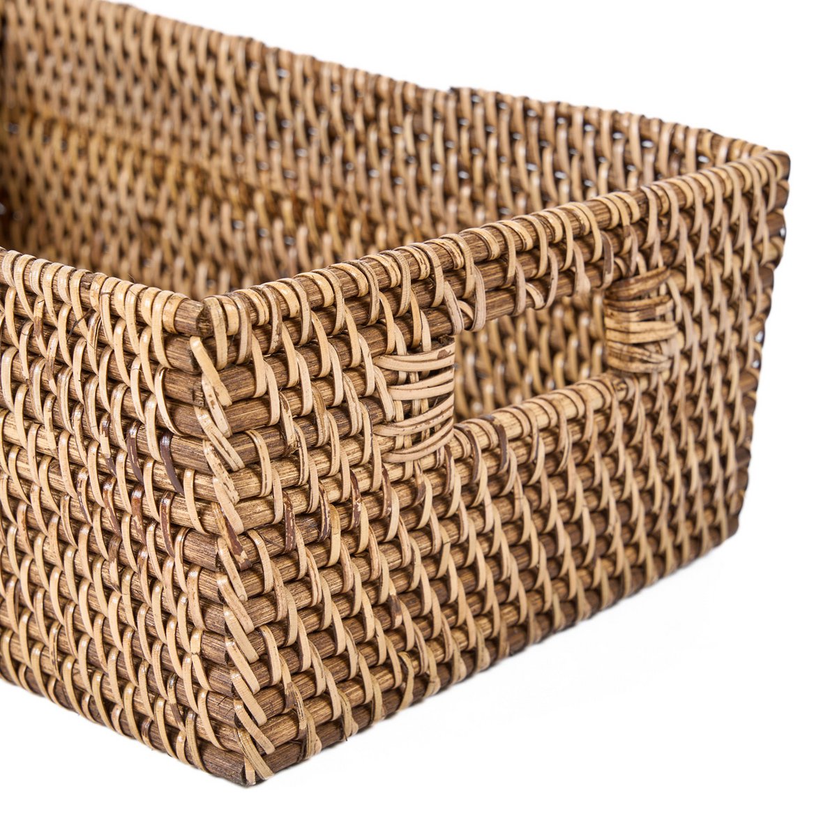 Rattan-Aufbewahrungsbox, rechteckig - naturbraun