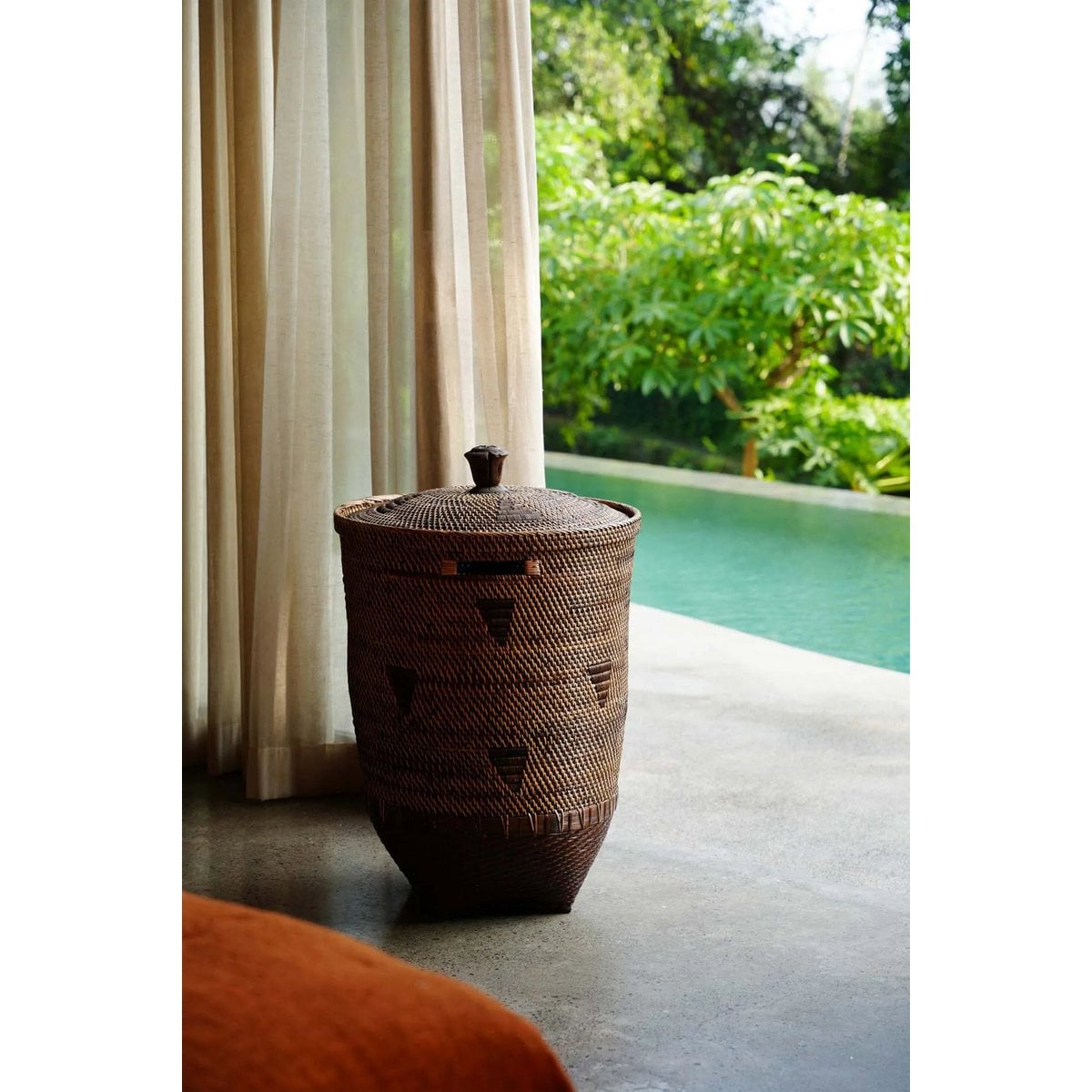 Rattan laundry basket 50 × 90 cm XL - natural brown