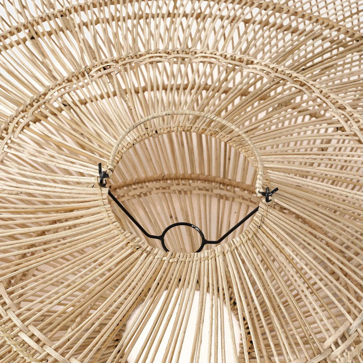 Natural rattan disc pendant light XL - 150 cm wide