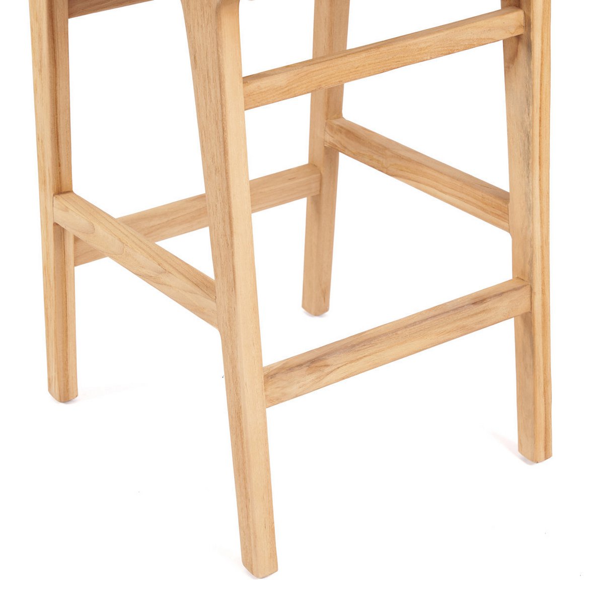 Meno barstol i teak med fletsæde - Beige