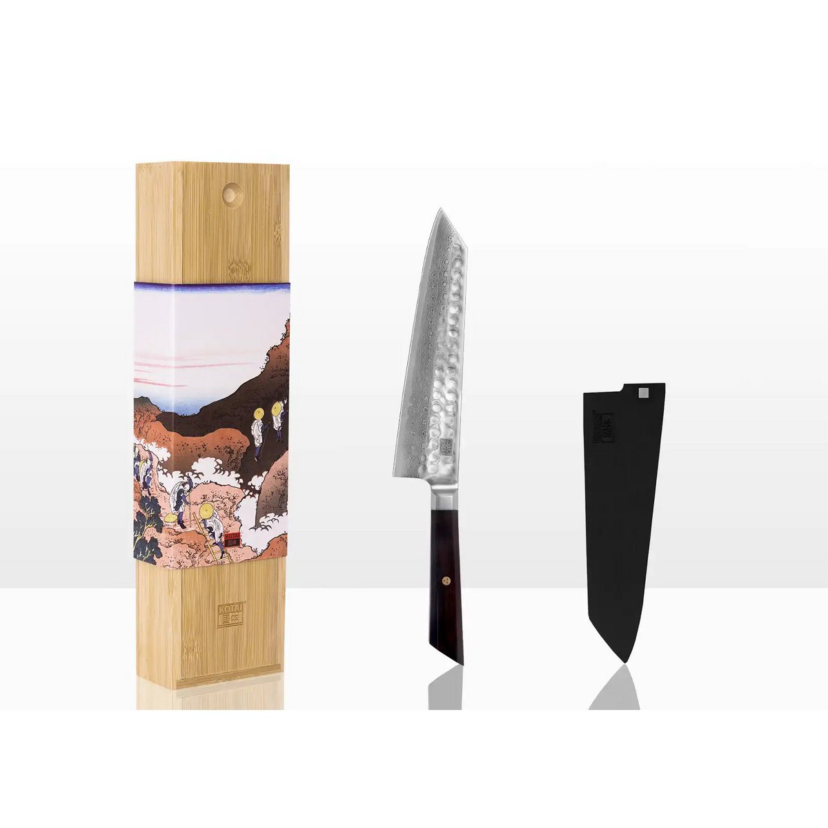 Damascus steel kiritsuke knife 210 mm - Bunka collection
