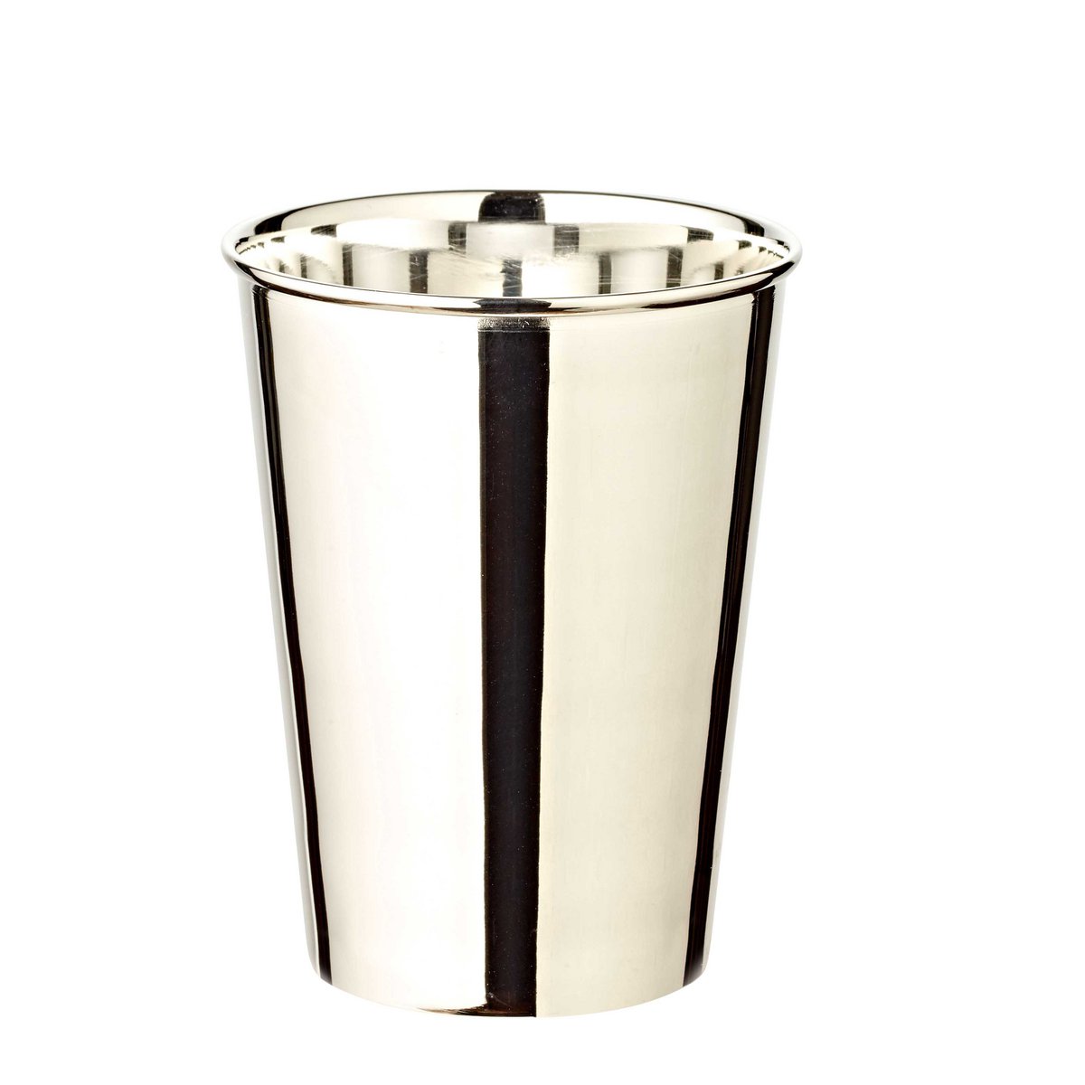 Silberbeschichtete Stahlbecher Mido, gehämmert, 4er-Set, H 10 cm