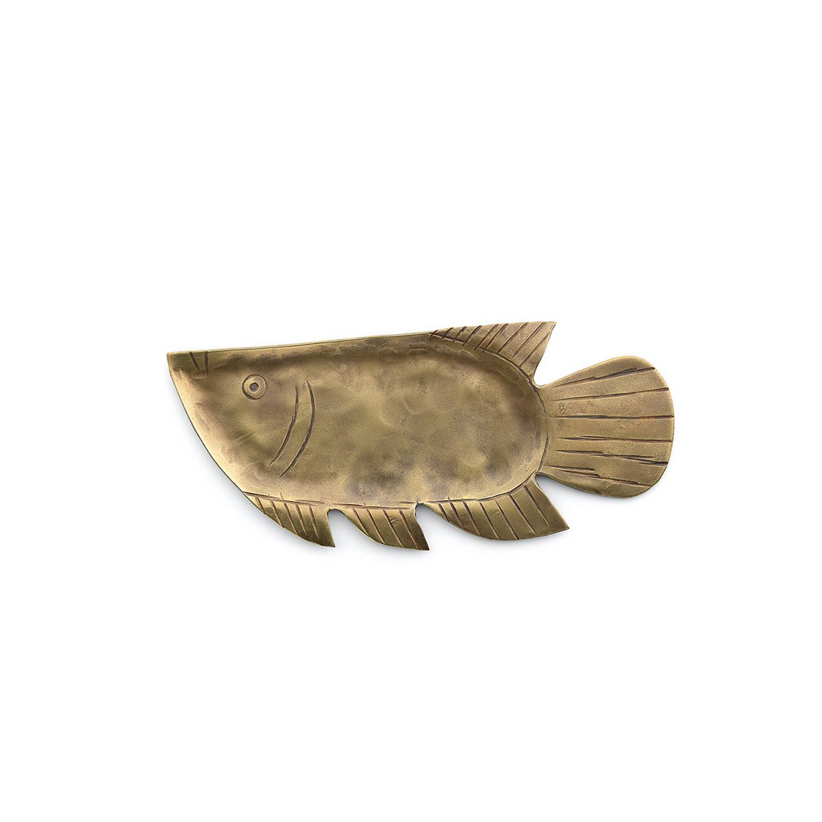 Brass serving tray, medium - fish-shaped