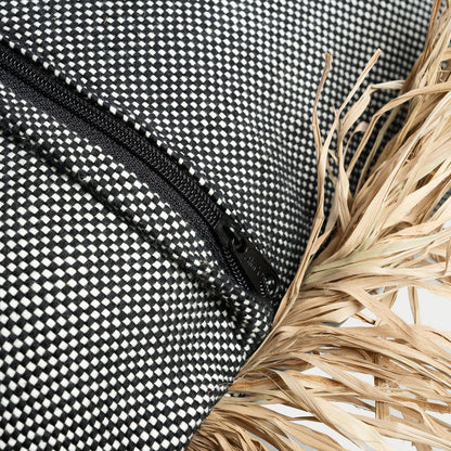 Cotton cushion cover 60×60 cm – natural and black, Indonesia